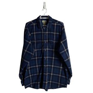 L.L. Bean Men's Blue Plaid Casual Button Down Shirt
